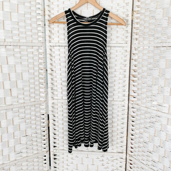billabong black & white striped tank dress, small - Picture 2 of 7